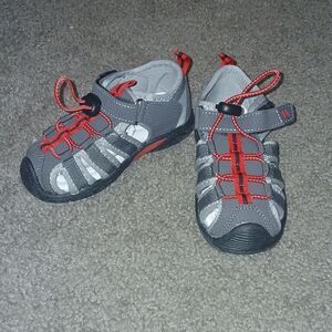 Boys grey red slip on shoes  Sz 24 NWOT